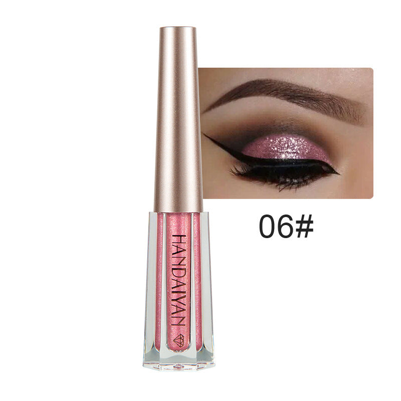 HANDAIYAN Diamond Pearl Liquid Eye Shadow 12 Colors Shining Bright Eye Shadow Liquid