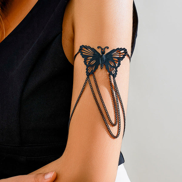 Metal Wind Su Chain, Punk Arm Ring, Exaggerated Women's Open Butterfly Arm Bracelet