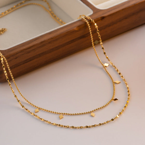 Double layered tassel necklace French fashion niche collarbone chain light luxury niche design necklace