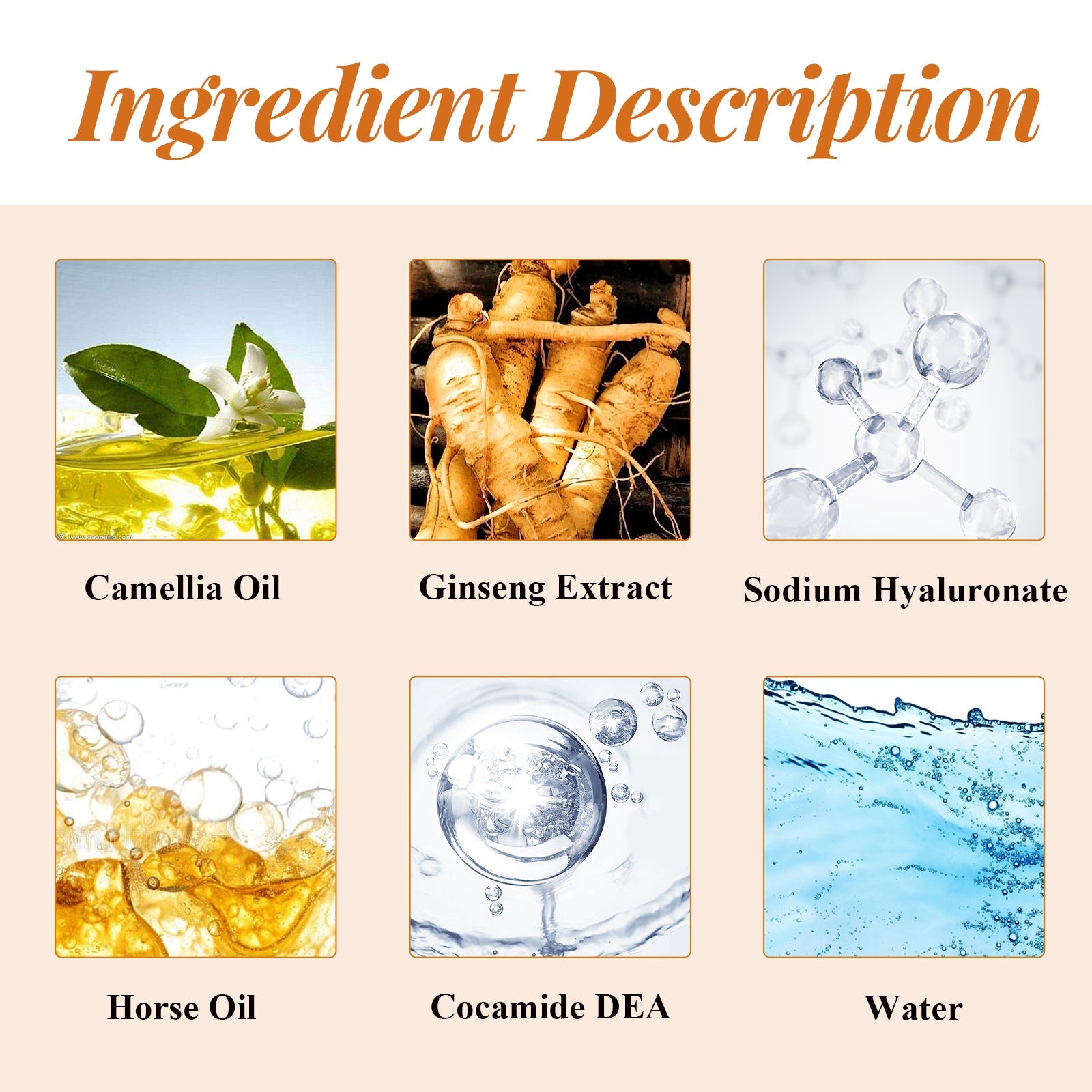 Horse Oil Shampoo Deep Cleaning Scalp Dandruff Control Oil Control Fluffy Hair Moisturizing Hair Care