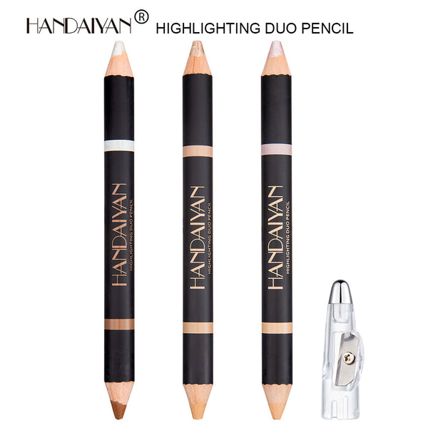 HANDAIYAN Double Head Eyebrow Dual Purpose Pen Eyebrow Bone Raised Bright Bottom High Gloss Face Brightening Concealer Pen