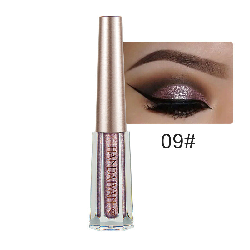 HANDAIYAN Diamond Pearl Liquid Eye Shadow 12 Colors Shining Bright Eye Shadow Liquid
