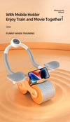 New Design Indoor Home Exercise Flat Elbow Supporter 2 Wheel Ab Trainer Automatic Rebound Abdominal Wheel Roller