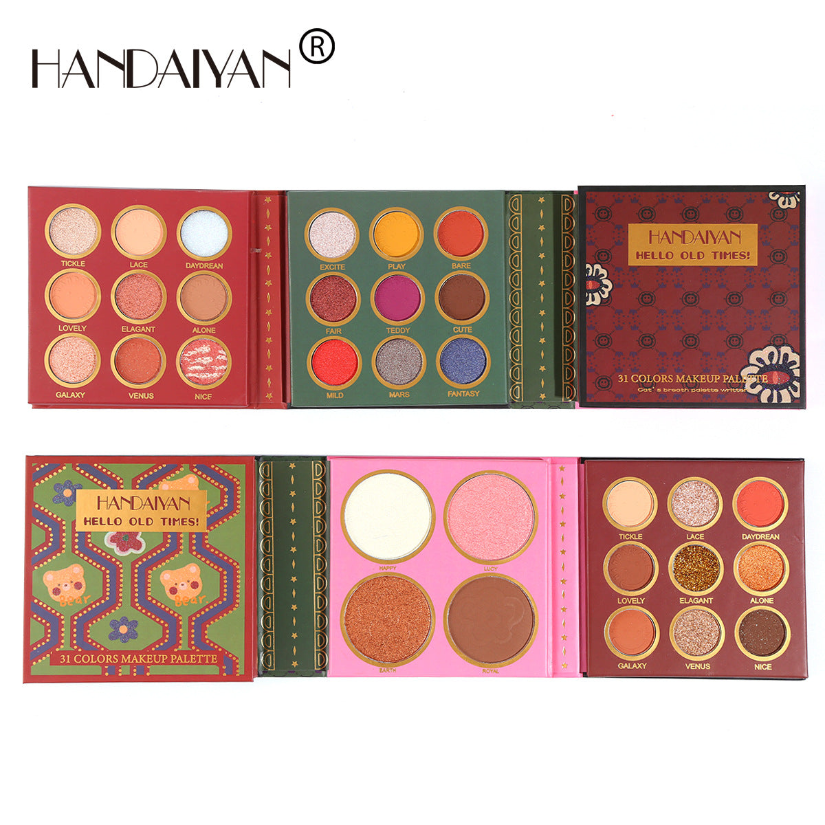 HANDAIYAN 31 Colors Eyeshadow Palette + Blush Highlighter Makeup Set Set Box Pearlescent Matte Eyeshadow
