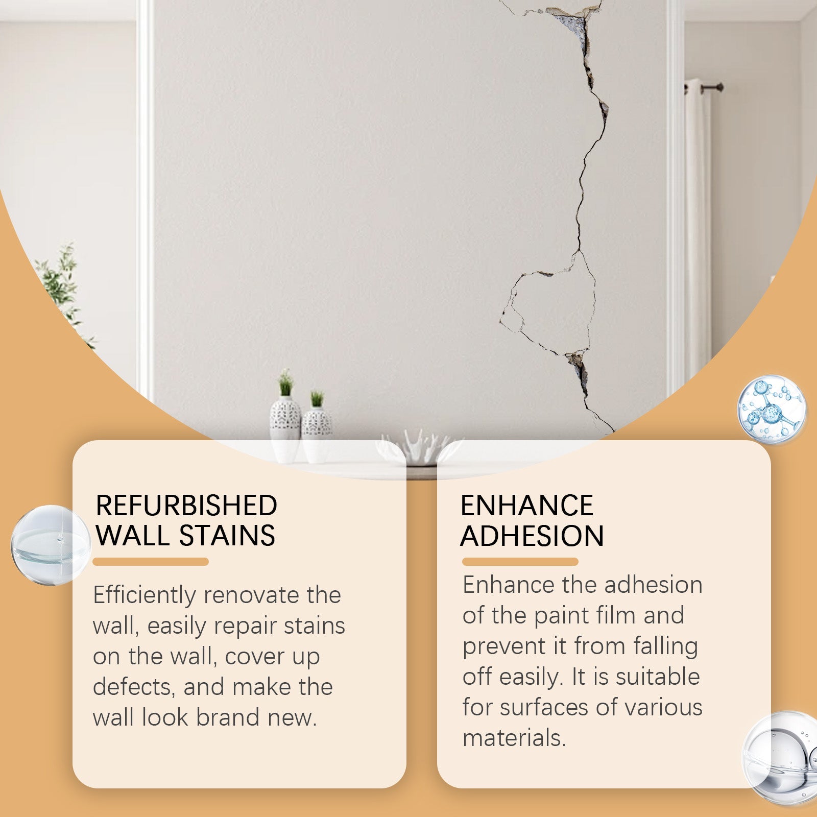 Wall Repair Kit Skinning Damaged Wall Holes Apply Refurbished Cover Waterproof Wall Repair Cream