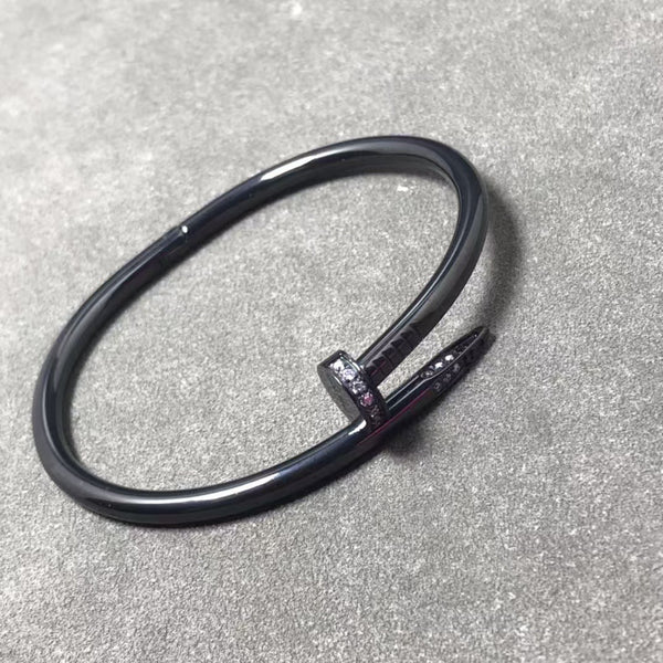 Precision Thick Plating Head and Tail Diamond Fashion Three-Circle Full Diamond Couple Bracelet