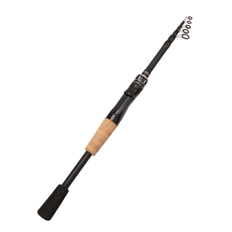 1.5 - 2.4M Telescopic Carbon Fishing Rod Rotary Baitcasting (8 - 25g) with Wooden Handle