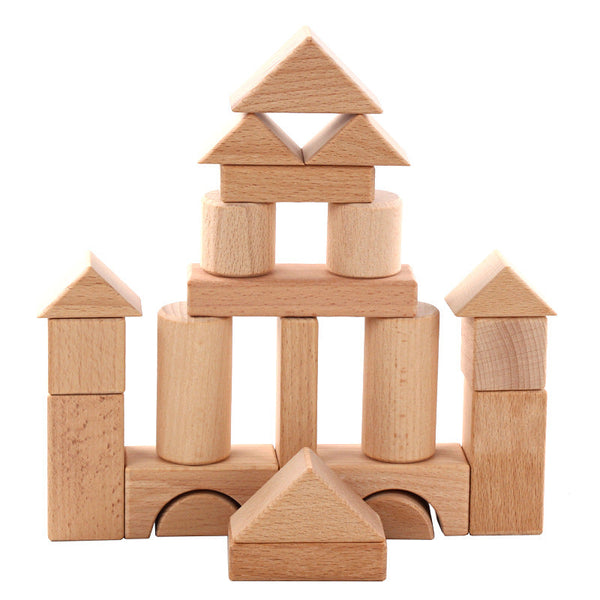 Puzzle Wooden Children's Wooden Boxed Beech 22 Pieces Can Be Bitten Assembled Building Blocks Pile Up Early Education Toys