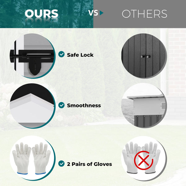 6' x 4.4' Resin Weather Resistant Outdoor Storage Shed with Floor for Garden,Backyard,Pool Tool, Light Grey