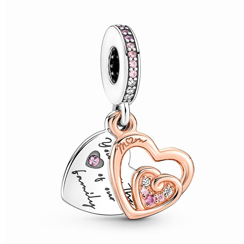 S925 sterling silver eternal confession double surround heart small motorcycle DIY accessories