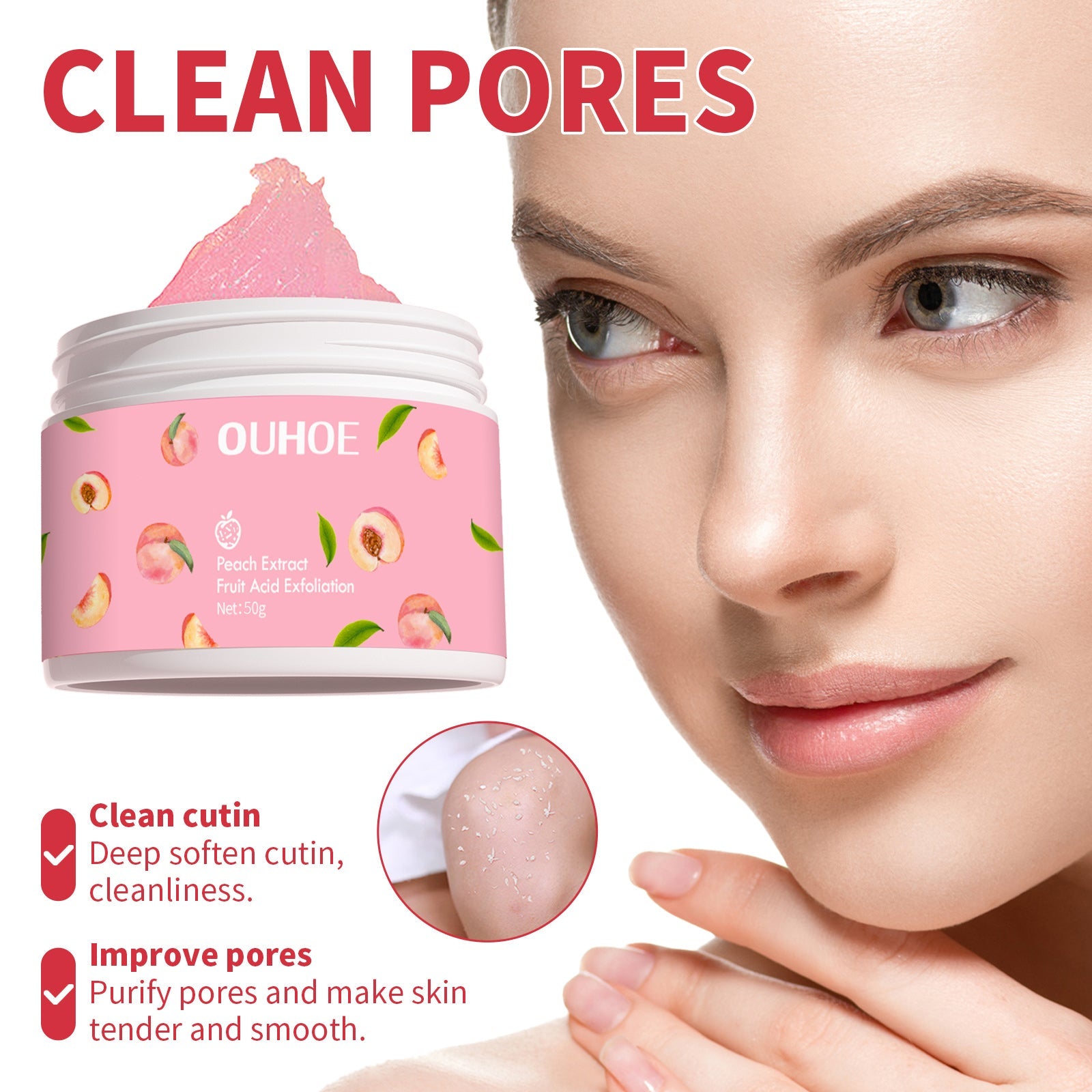 Whitening Exfoliating Face Cream, Cleans Skin Pores, Exfoliates, Tightens, Moisturizes And Brightens Face Cream