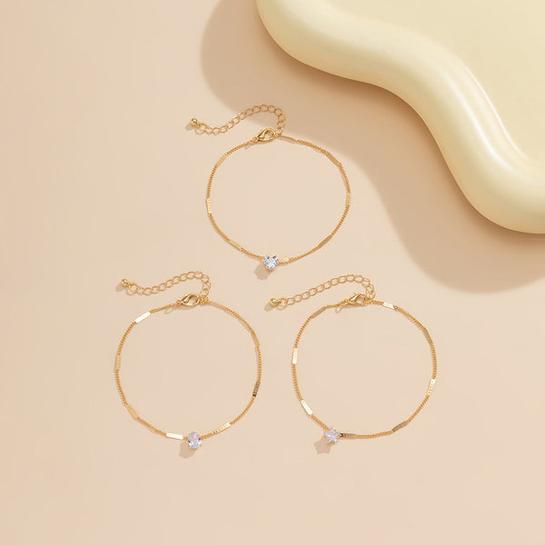 Beach star shaped tassel ankle bracelet, simple foot decoration, fashionable imitation pearl, versatile ankle chain