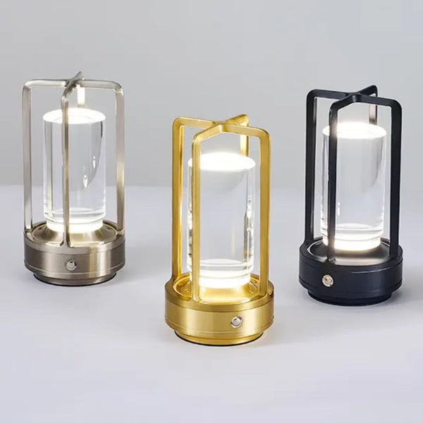 Gold black silver cross shaped desk lamp button touch US charging decorative desk lamp