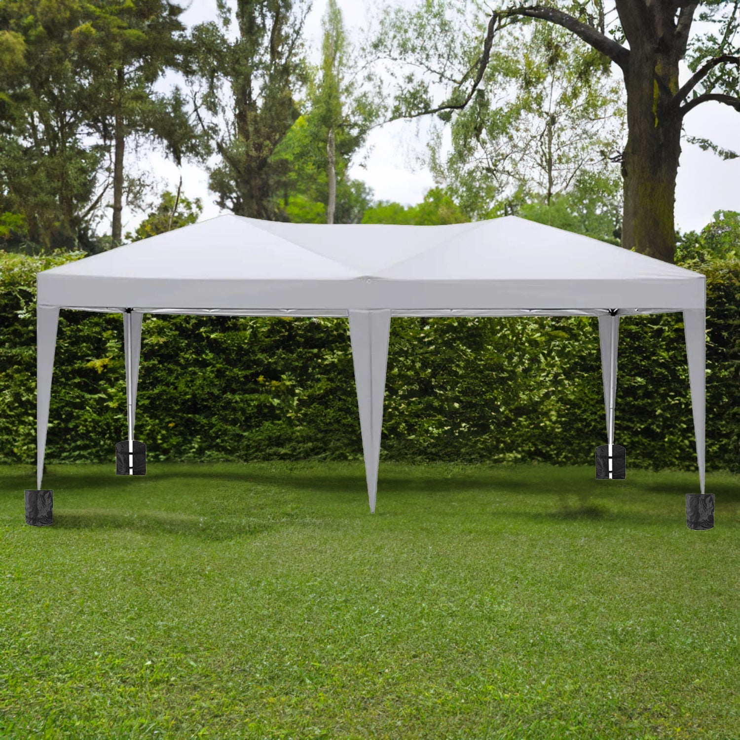 10'x20 'folding canopy with 6 detachable side walls outdoor activity shelters UPF 50+terrace portable tent (white)