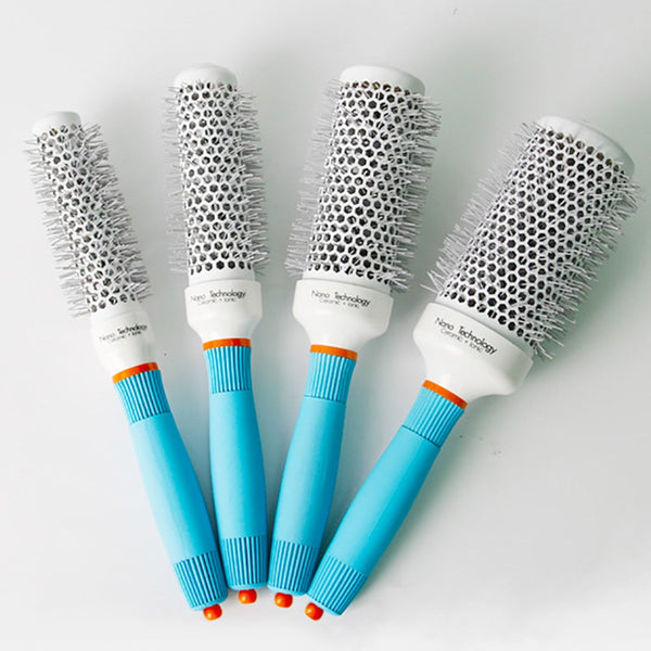 Professional Round Blue Hair Brush Ceramic Ion Hairbrush Comb Fashion Salon Hair Styling Tools