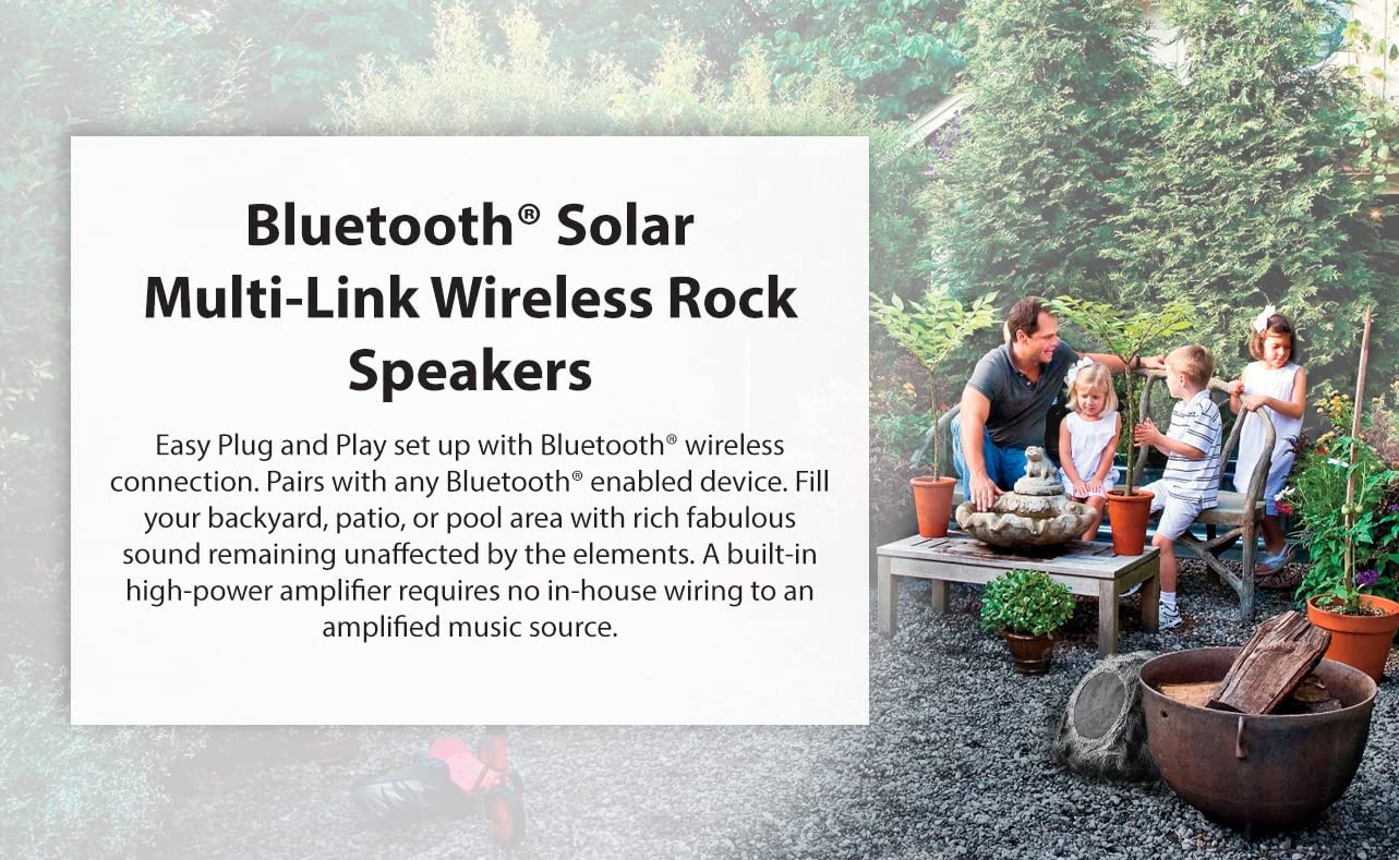 SoundPro Bluetooth Multi-Link Solar Rechargeable Wireless Rock Speaker