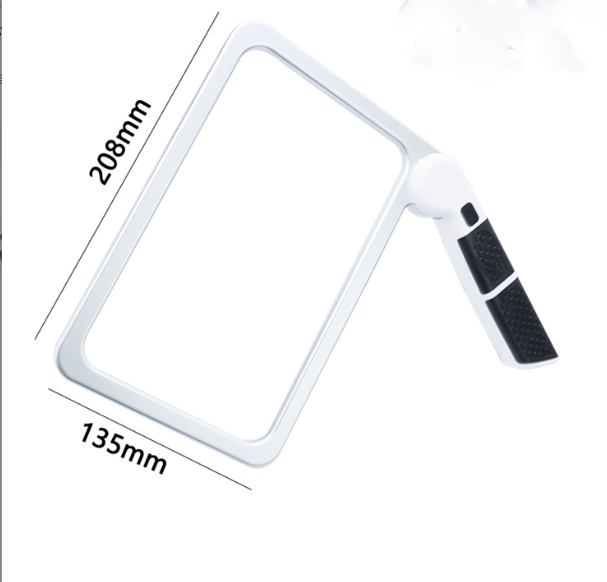 Full-Page 5X Magnifying Glass for Reading, Folding Lighted Magnifier with 48 LED Lights, Rectangular Handhold Magnifier