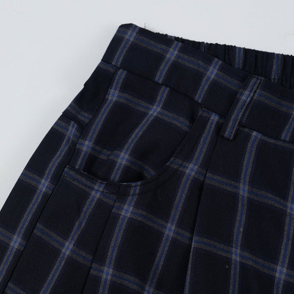 Street Trend Retro Plaid Casual Pants Men's Sportswear High Street Vibe Loose Plaid Wide Leg Straight Trousers