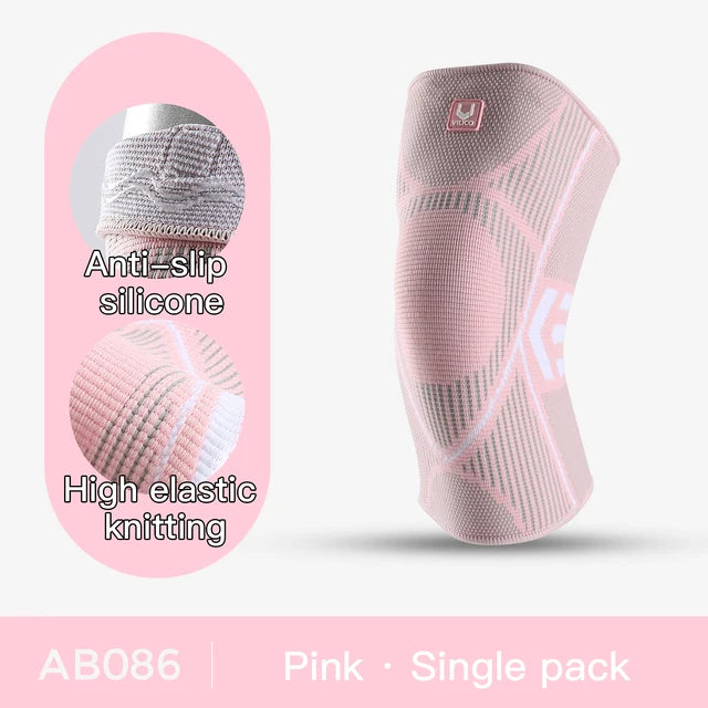 Outdoor sports cycling running basketball knee pads knitted high elasticity comfortable silicone anti damage protective gear