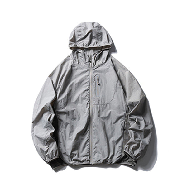 Camouflage Spliced Thin Hooded Sun Protection Clothing Men's Outdoor Sports Reflective Design Casual Jacket Trendy