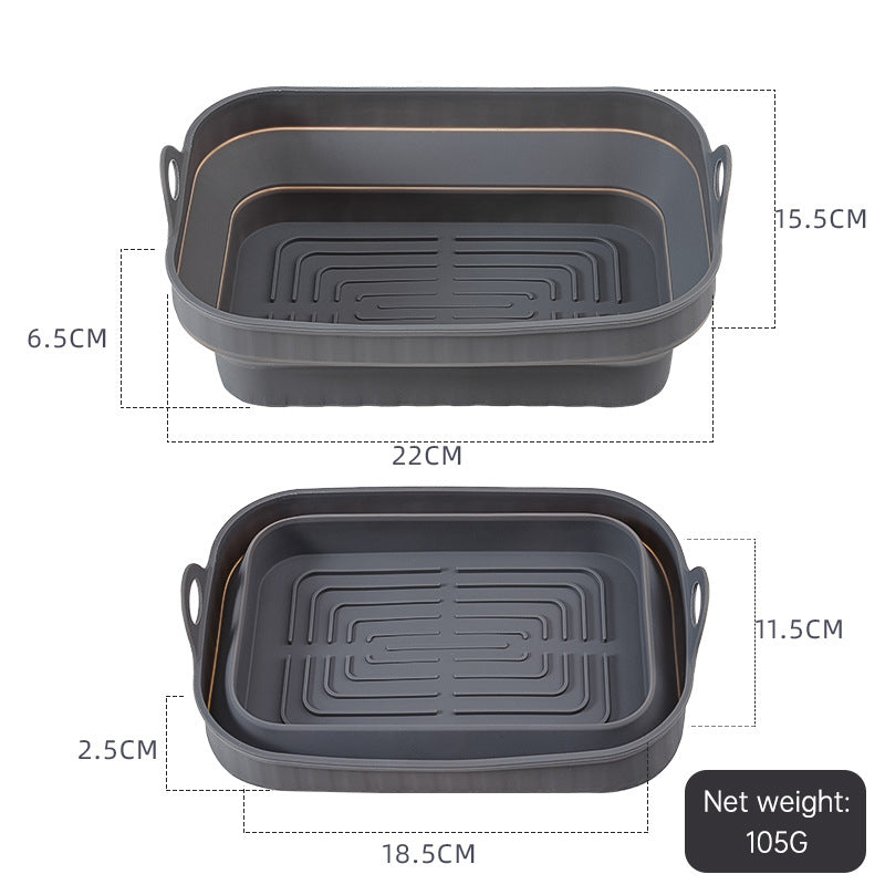 Silica Gel Air Frying Pan Baking Pan Household Food Grade High Temperature Resistant Silica Gel Steaming Pan Pan Pad Baking Cake