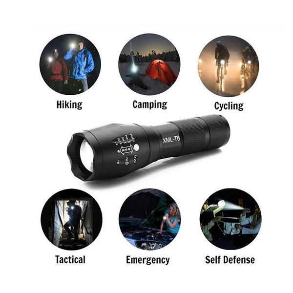 a100 Hand Held Led Strong Light T6 Camping Rechargeable Telescopic Zoom L2 High-Power Outdoor Camping Flashlight