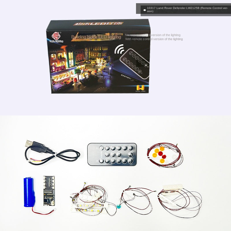 DIY building block lighting suitable for LEGO 10317 Land Rover Defender off-road vehicle building block remote control LED lights