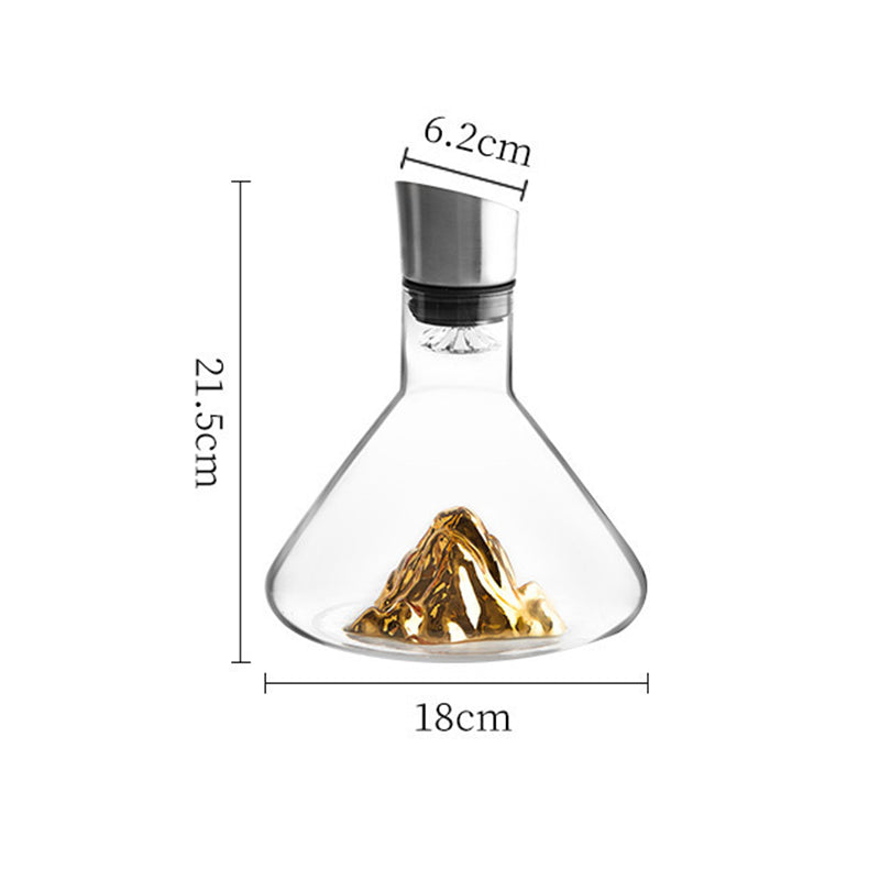 1500ML Hand - blown Crystal Wine Decanter with Built - in Aerator Pourer, ideal for red wine.