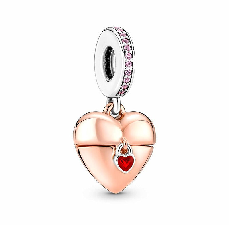 S925 sterling silver eternal confession double surround heart small motorcycle DIY accessories