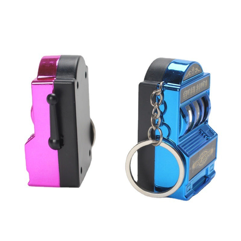 Mini fruit machine keychain pendant spinning machine game slot machine slot machine small toy lucky draw decoration