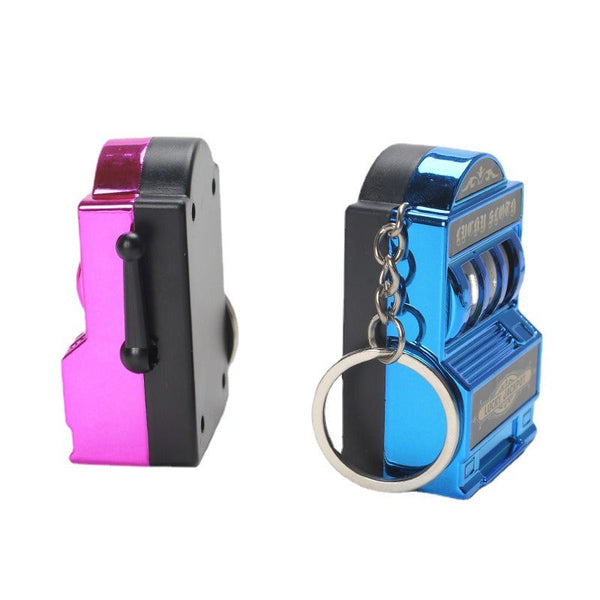 Mini fruit machine keychain pendant spinning machine game slot machine slot machine small toy lucky draw decoration