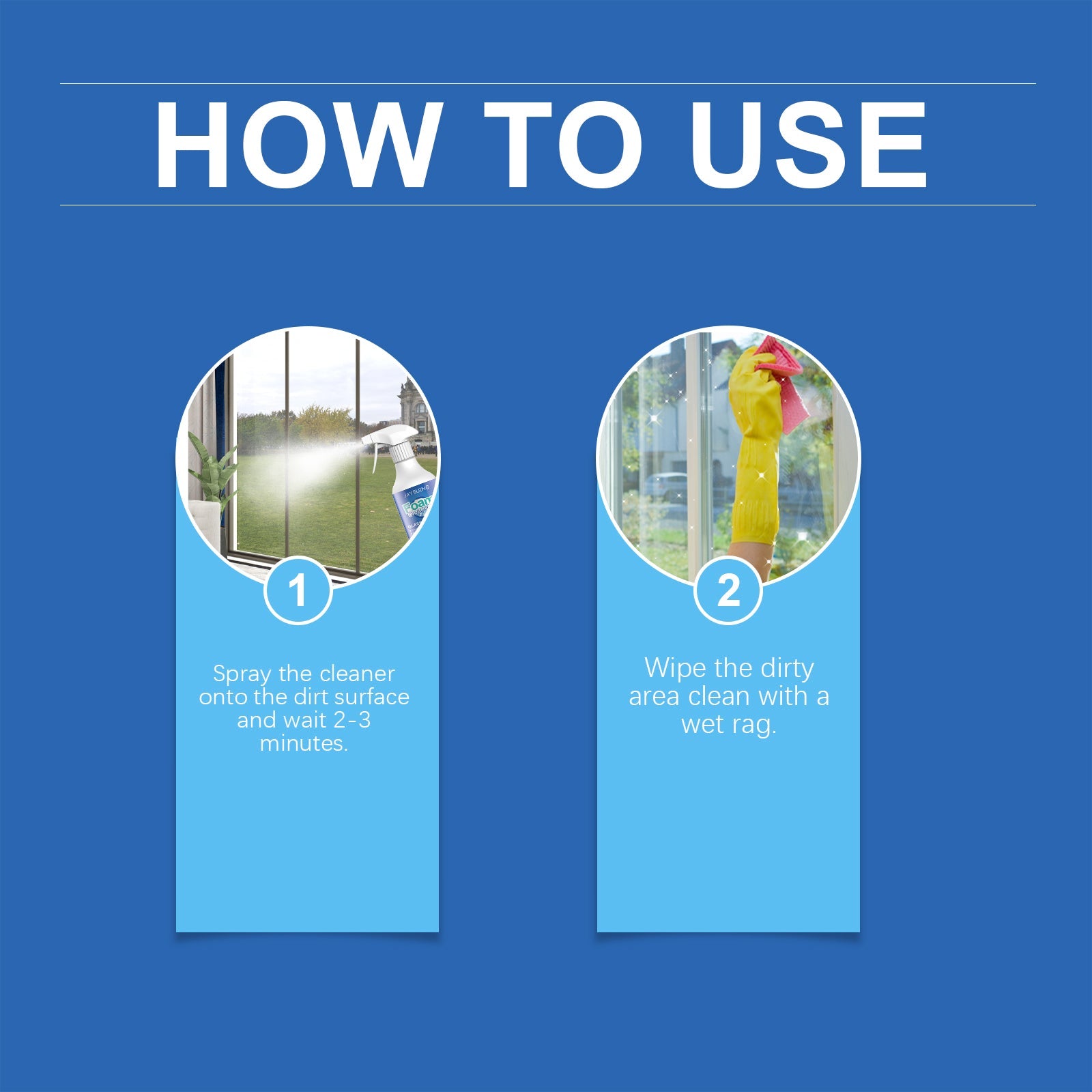 Glass Foam Cleaner cleans oil stains with refurbished daily maintenance glass cleaning spray