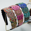 Hair Hoop Fashion Trend Color Rhinestone Head Hoop Luxury Wide Side Heavy Industry Party Hair Accessories Head Hoop