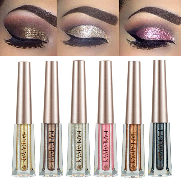 HANDAIYAN Diamond Pearl Liquid Eye Shadow 12 Colors Shining Bright Eye Shadow Liquid
