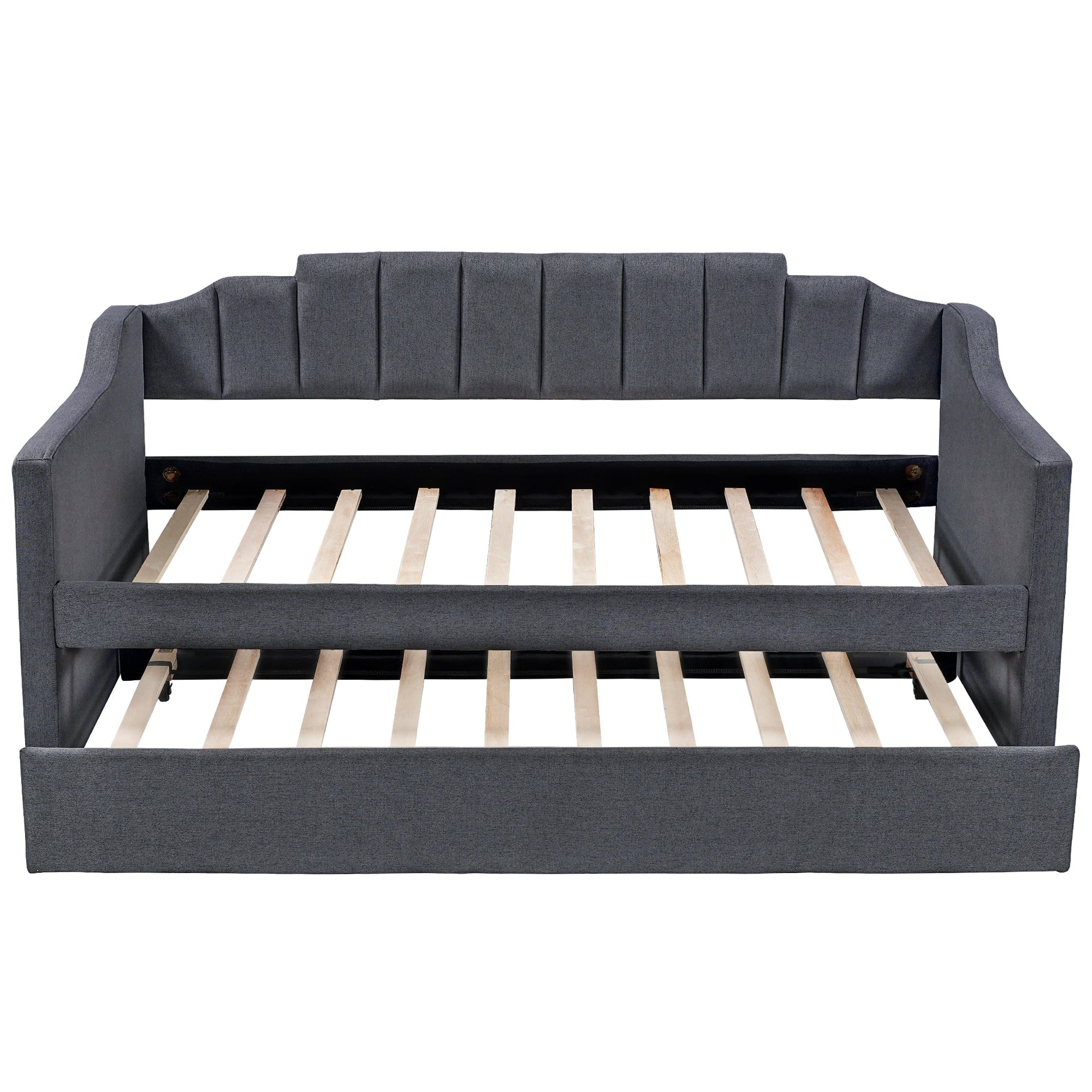 Upholstered Twin Daybed with Trundle Black