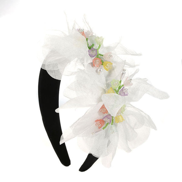 Fashionable handmade fabric crystal flower headband