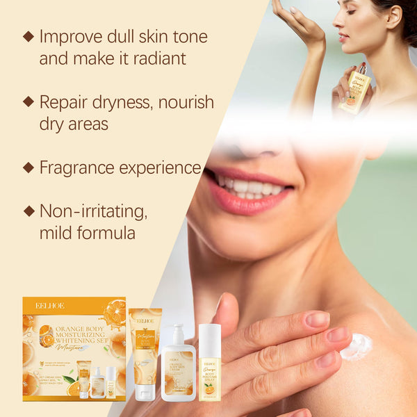 Orange Body Moisturizing Whitening Fragrance Gift Set Gentle Moisturizing Moisturizing Skin Care Set