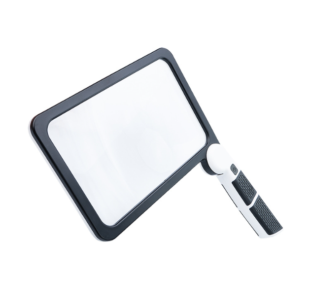 Full-Page 5X Magnifying Glass for Reading, Folding Lighted Magnifier with 48 LED Lights, Rectangular Handhold Magnifier