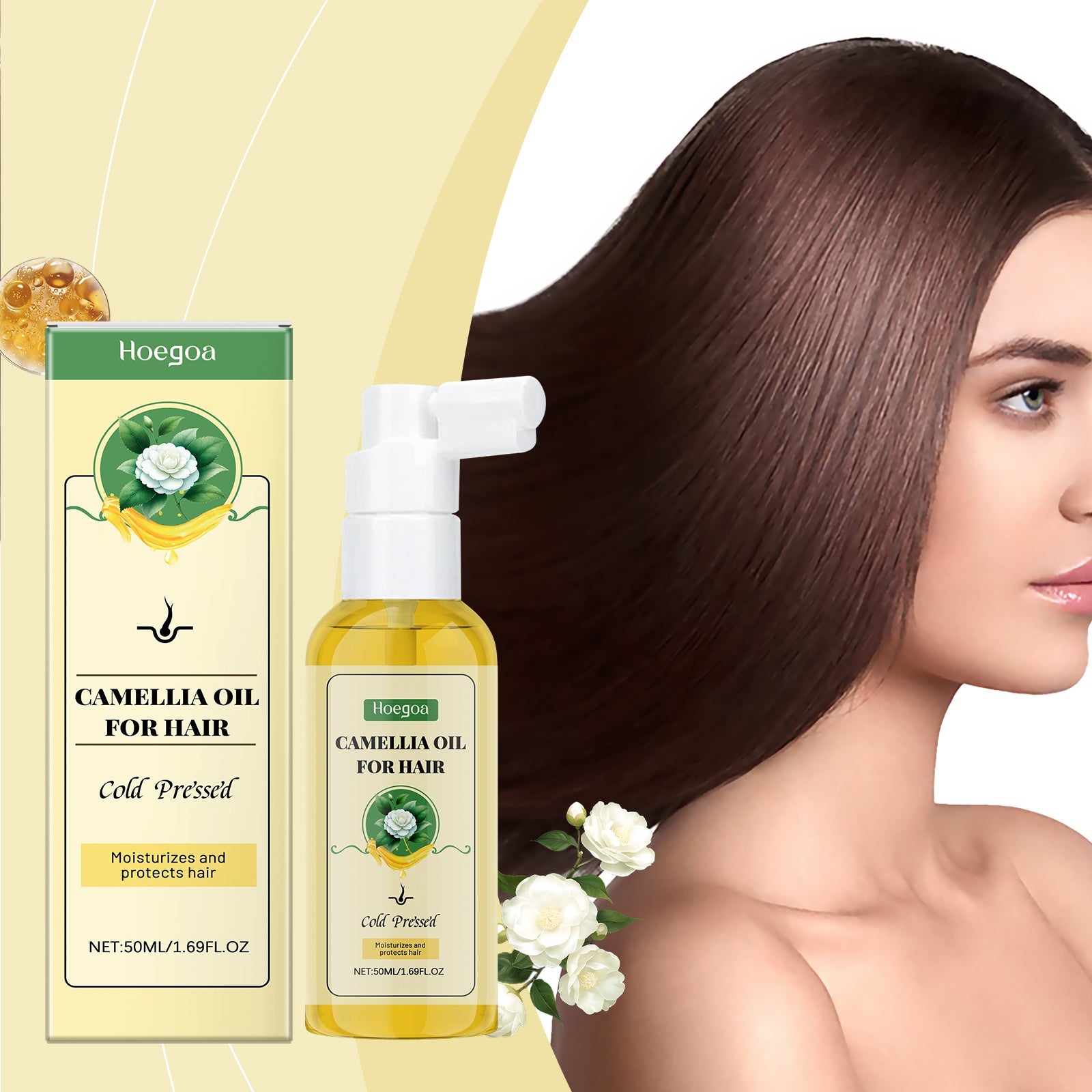 Nourishing Hair Care Tea Oil Spray Herbal Extraction Camellia Seed Oil Repair Dry And Smooth Hair Treatment