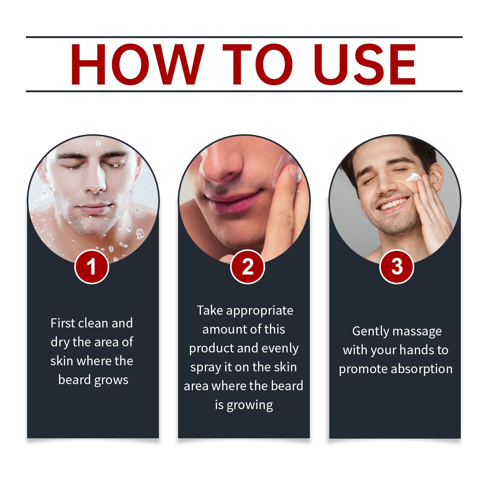 Facial Hair Treatment Spray, Men's Hair And Beard Nourishing Moisturizing And Enriching Facial Hair Repair Spray