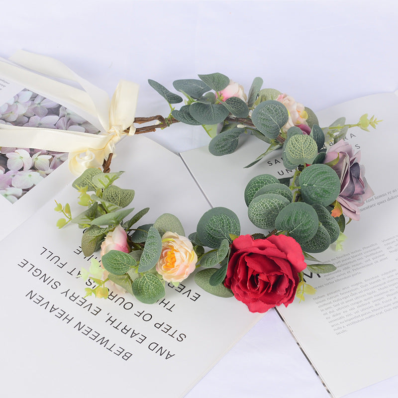 Forest Women's Wreath Fabric Flower Vine Hair Accessories Outdoor Scenic Area Dance Independence Day Wreath Headwear