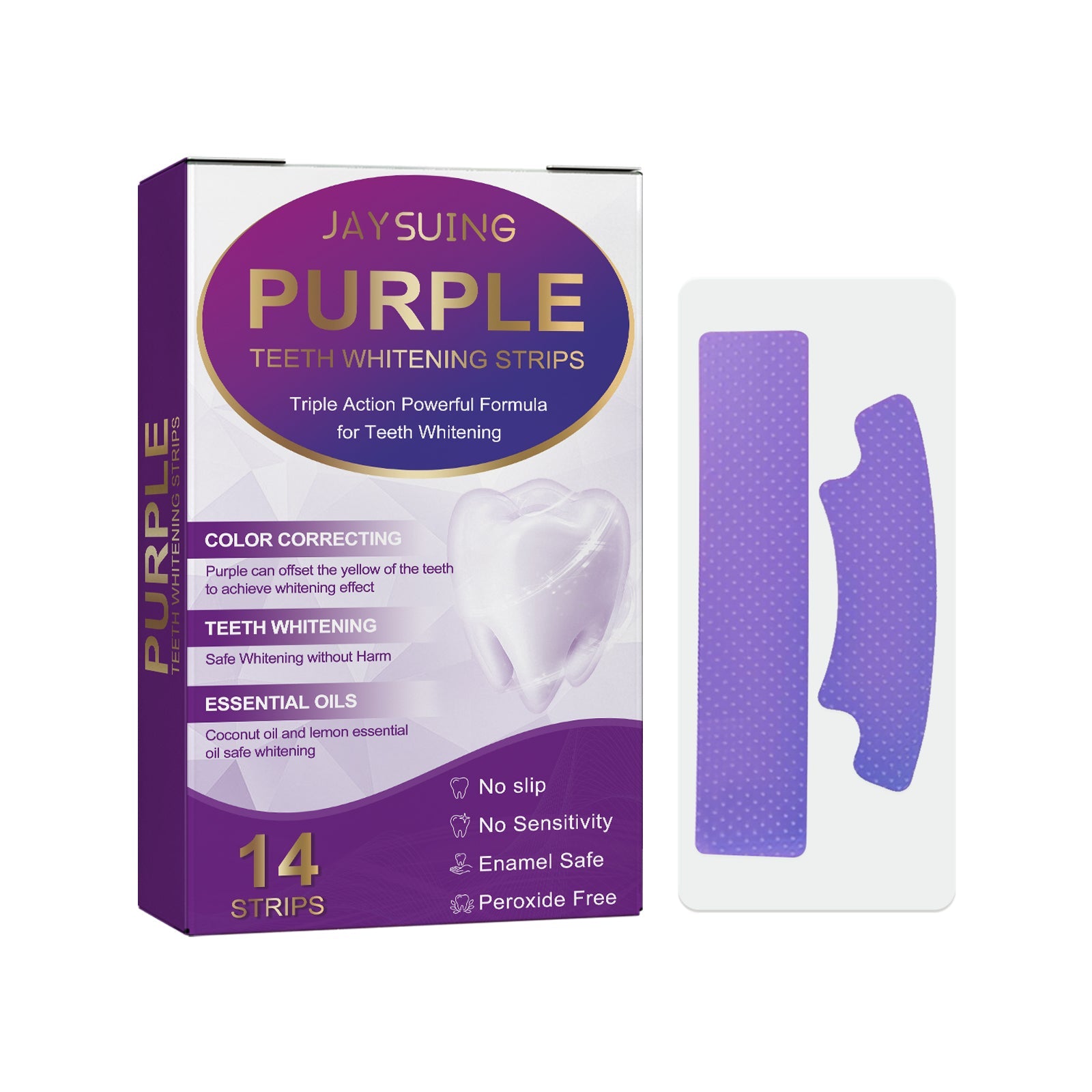Purple Bright White Dental Stickers, Yellow Stain Removal Deep Cleaning Care For Oral Health Care Dental Stickers