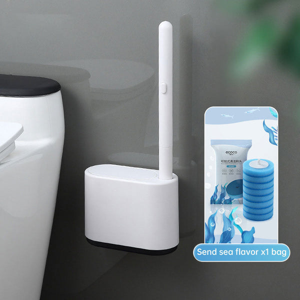 Wall Mounted Disposable Tool with No Dead Corners for Cleaning Bathroom and Toilet Brushes