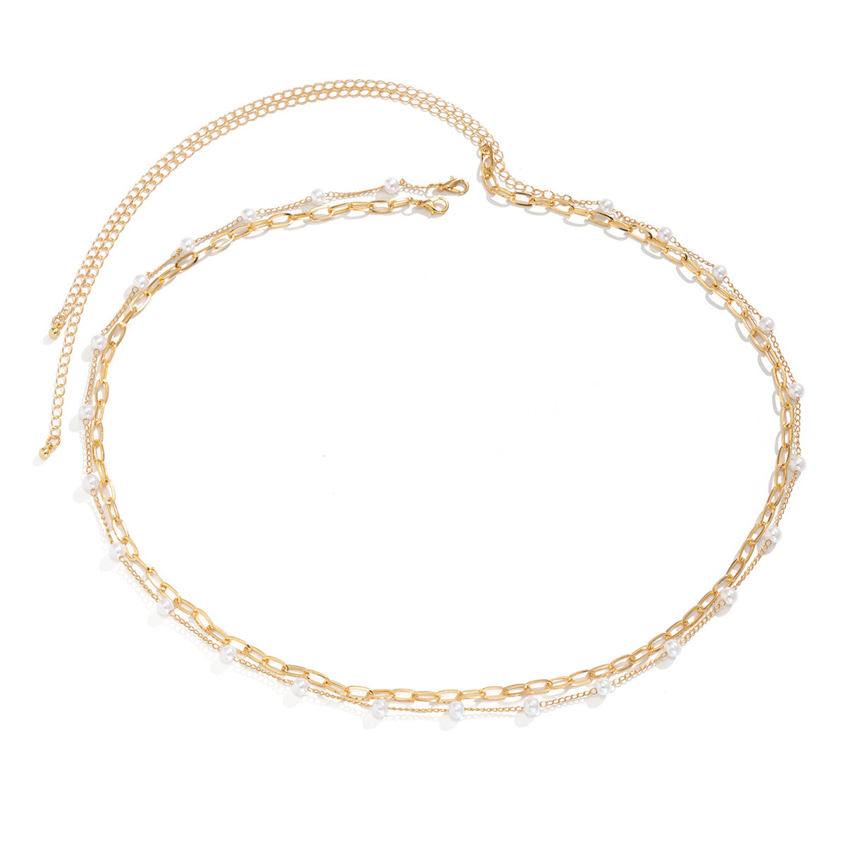 Stacked chain tassel star moon rhinestone waist chain sexy butterfly women's imitation pearl body chain