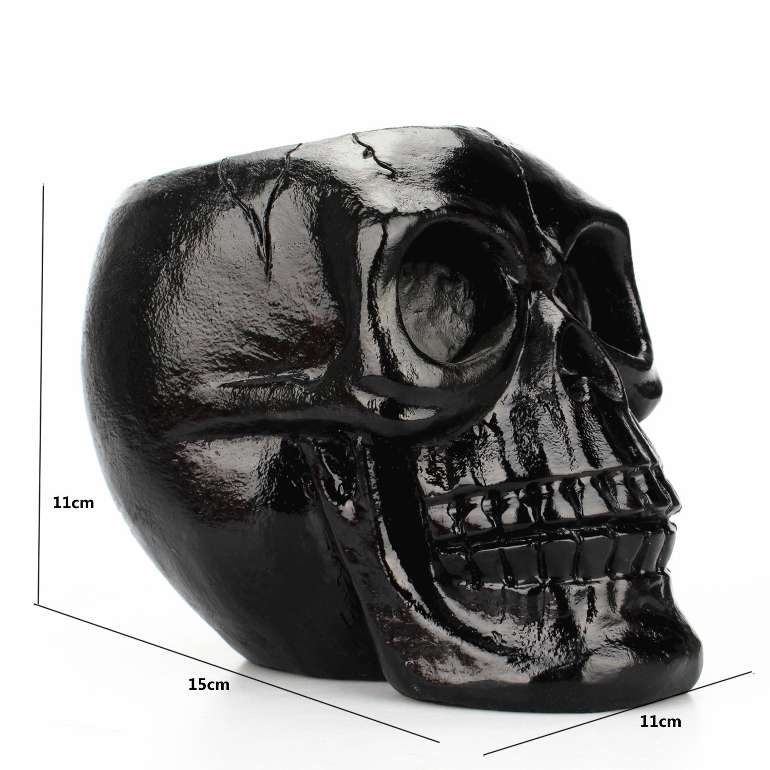 Black Skull Storage Pen Holder for Human Skull Makeup Pen