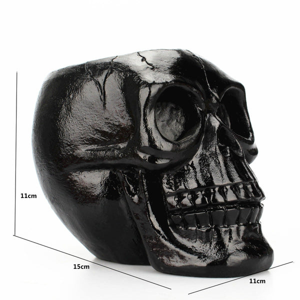 Black Skull Storage Pen Holder for Human Skull Makeup Pen