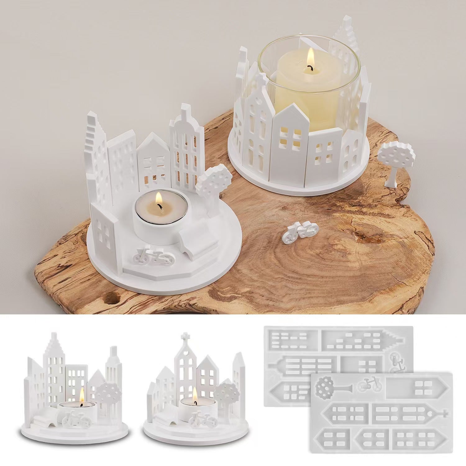 Round House Candle Holder Silicone Mold for DIY