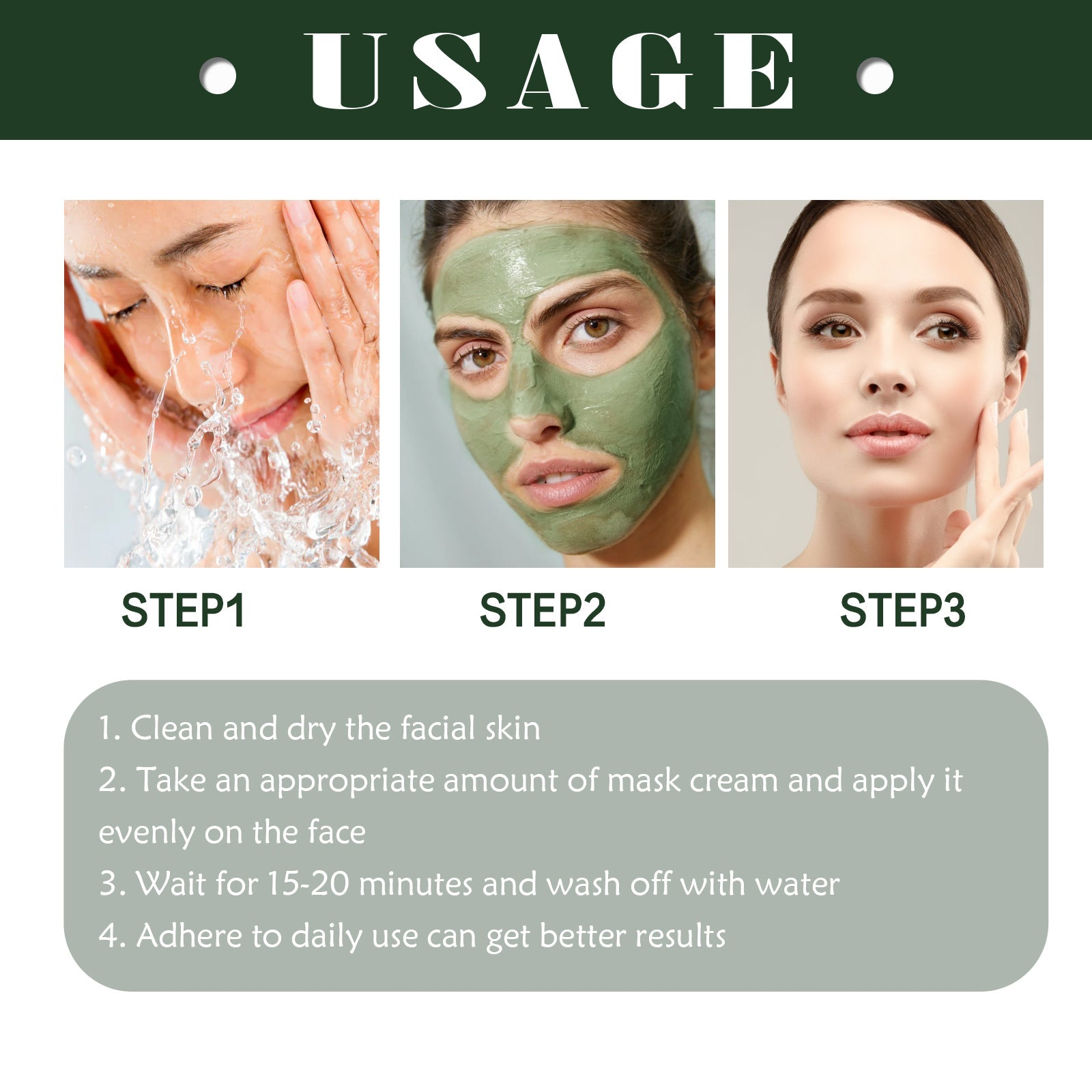 Green Tea Blackhead Removal Mask Deeply Cleanses Skin, Tightens Pores And Lightens Blackheads