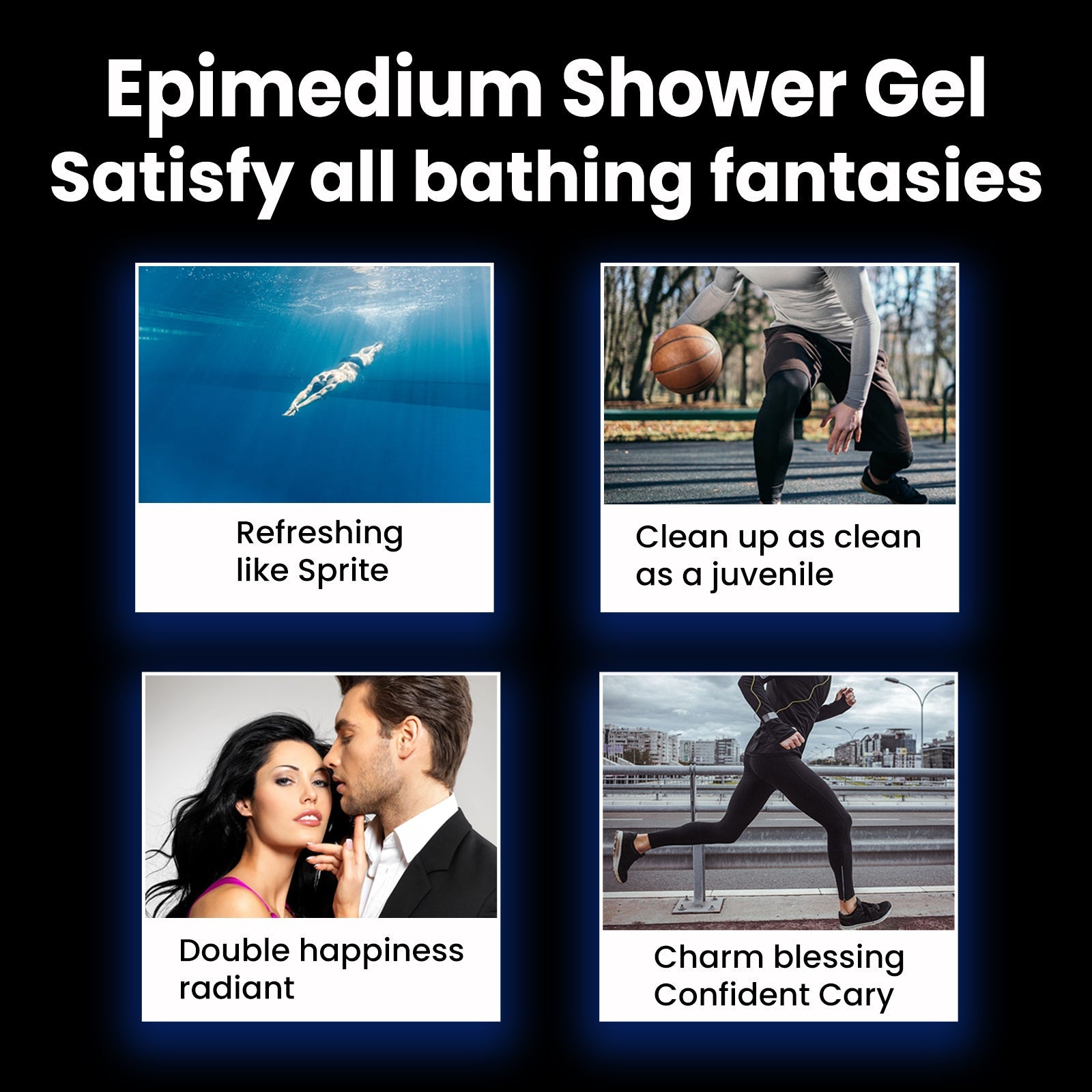 Epimedium Shower Gel, Body Odor Private Parts Clean Refreshing Enhance Endurance Body Wash