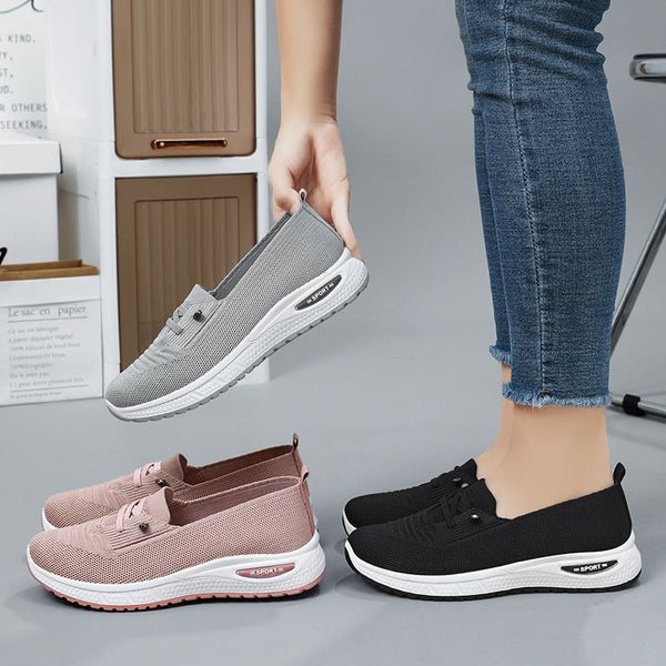 Summer flat bottomed shallow mouth walking shoes fly woven breathable lazy shoes one foot sole shoes